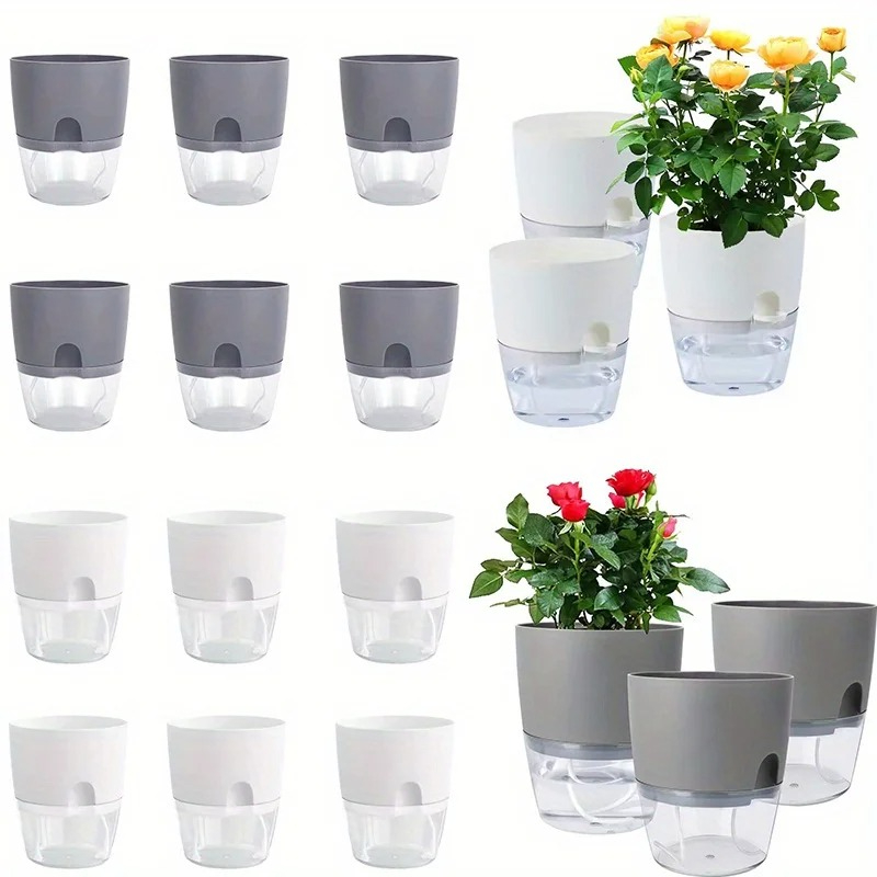 Aloe Vera Pot - Pot de fleur en plastique auto-arrosage,